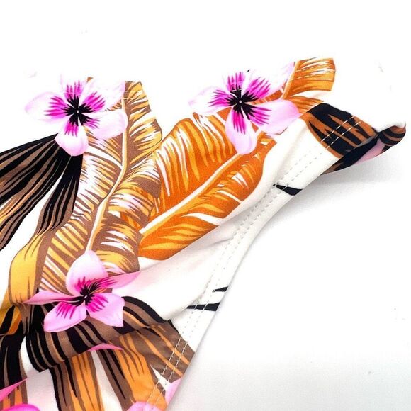 Salt + Cove Women's Tropic Time Printed Cinch-Back Bikini Bottoms Size Medium - Picture 12 of 16